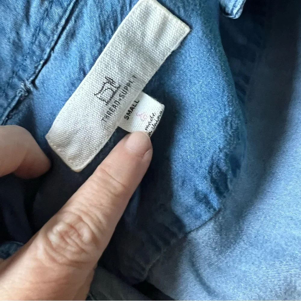 Thread & Supply Denim Shirt Dress Light Blue - Picture 4 of 4